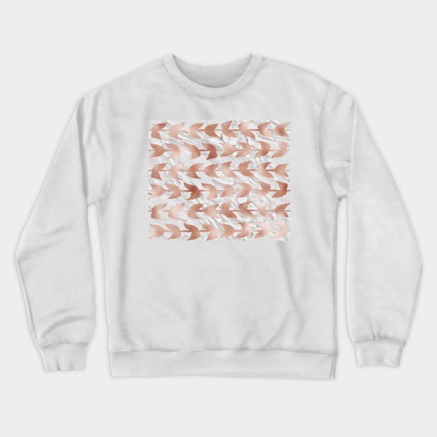 Rose gold vines on marble Crewneck Sweatshirt by marbleco